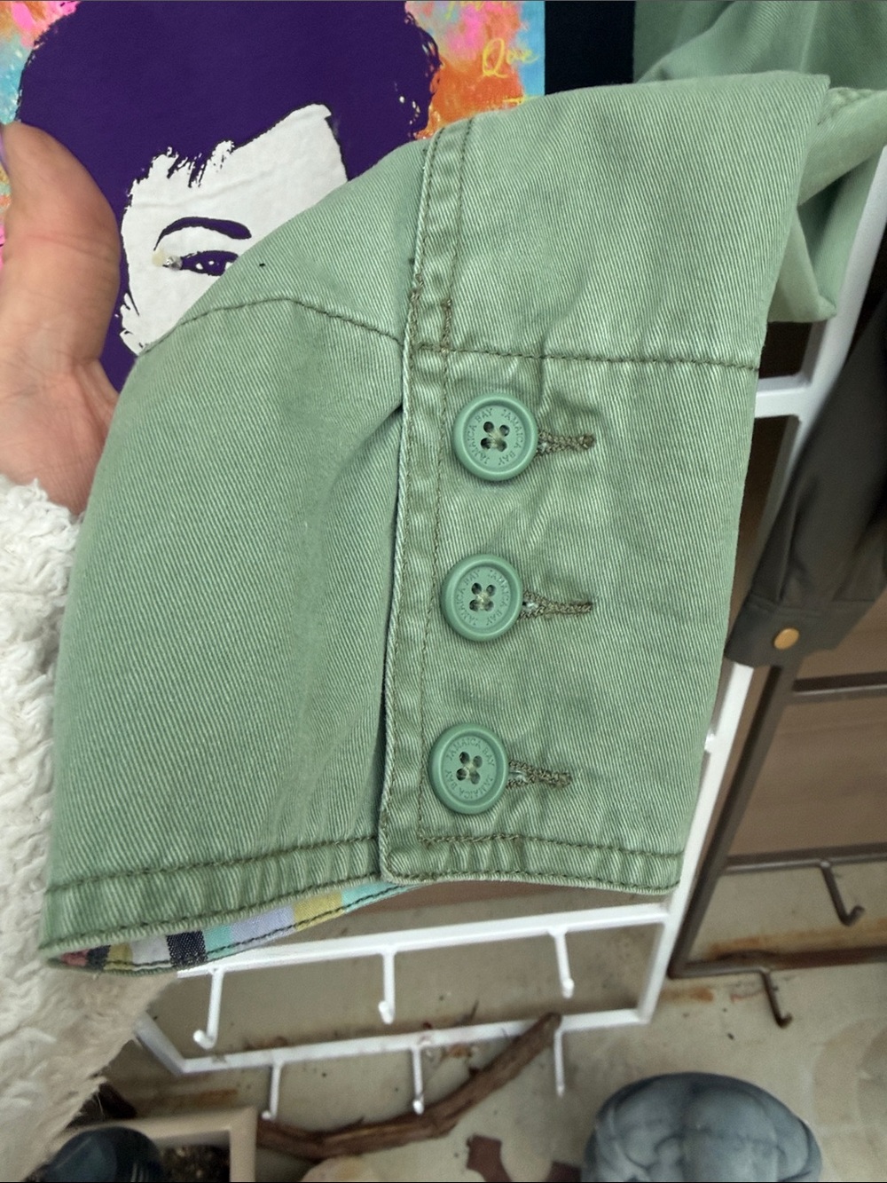 Custom @blingqueendee Army Cargo Selena Vintage concert tee sewn onto Jacket - Picture 7 of 11